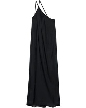 Closed One-Shoulder Cotton Dress - Black