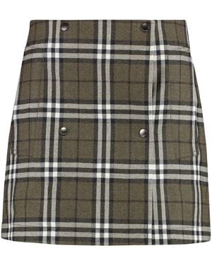 Burberry Wool Mini Skirt - Green