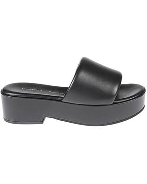 Liviana Conti Leather Platform Mules - Black