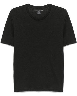 Majestic Filatures Linen T-shirt In Black