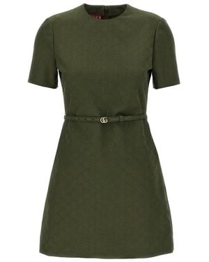 Gucci Gg Cotton Dress - Green