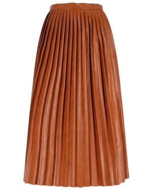 MM6 by Maison Martin Margiela Pleated Midi Skirt - Brown
