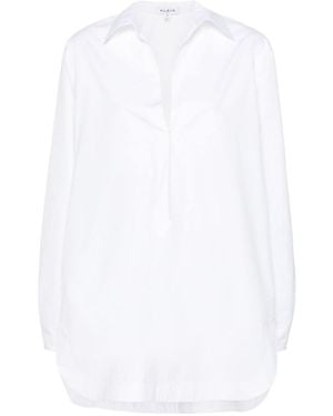 Alaïa Elegant Cotton Poplin Tunic Dress - White