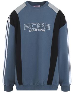 Martine Rose Agean Cotton Paneled Sweatshirt - Blue