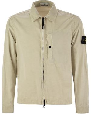 Tシャツ・カットソー STONE  Overshirt with chest pocket and two-way zip Stone Island Overshirt With Chest Pocket And Two-Way Zip in