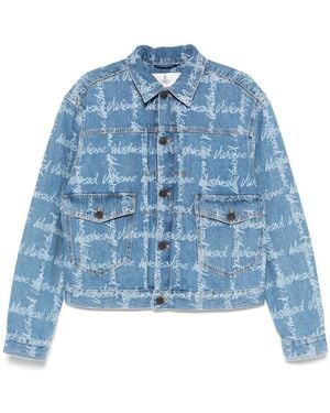 Vivienne Westwood Light Denim Jacket With Logo Print And Tailored Details - Blue