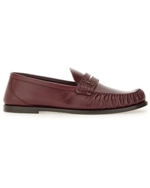 Saint Laurent Smooth Leather Loafer - Brown