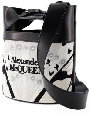 ハンドバッグ Alexander Mcqueen The Bucket Bow Crossbody - Leather - White Alexander Mcqueen The Bucket Bow Crossbody - Leather - White