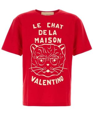 Valentino Garavani Le Chat De La Maison Cotton T-shirt - Red