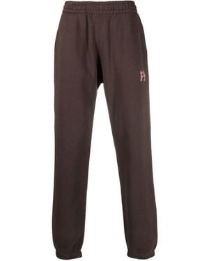 President's Embroidered-Logo Track Pants - Brown