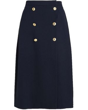 Tommy Hilfiger Old Button Twill Midi Skirt - Blue