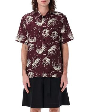 Sacai Printed Bowling Shirt - Red