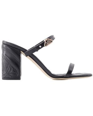 McQueen Seal Heeled Sandals - Metallic