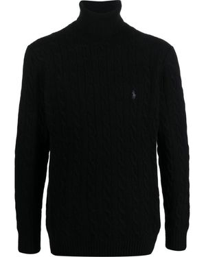 Ralph Lauren Cotton Roll Neck Jumper - Black