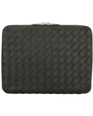 Bottega Veneta Intrecciato Hydrology Document Case Pouch - Grey