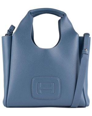 Hogan H-Bag Small Leather Tote Bag - Blue