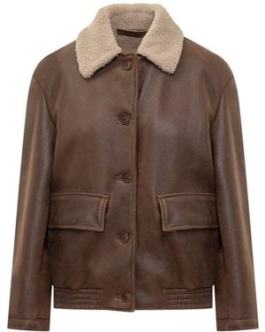 Salvatore Santoro Shearling Jacket With Collar - Brown