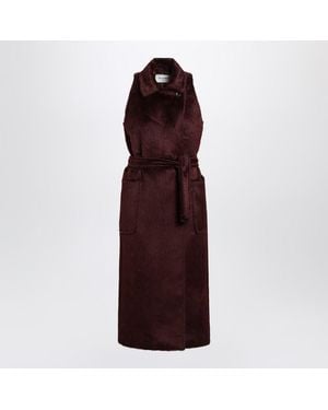 Max Mara Cherry-Colored Sleeveless Coat - Purple