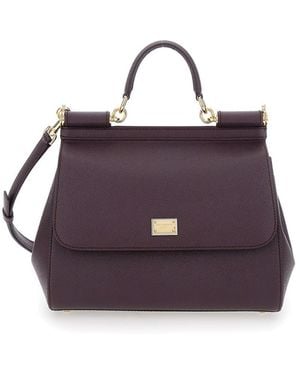 Dolce & Gabbana Handbag With Adjustable And Removable Shoulder Strap And Logo Plaque On The Front - Purple