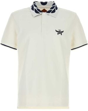 MCM Stretch Piquet Polo Shirt - White