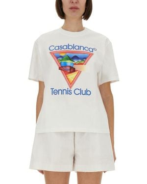 CASABLANCA Comfort-Focused Regular Fit T-Shirt With Graphic Design - White