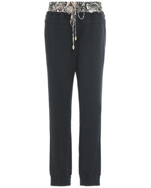 Just Cavalli Cotton Jogger Pants - Black