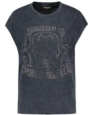 Zadig & Voltaire Cloe Hc Skull Strass T-Shirt - Blue