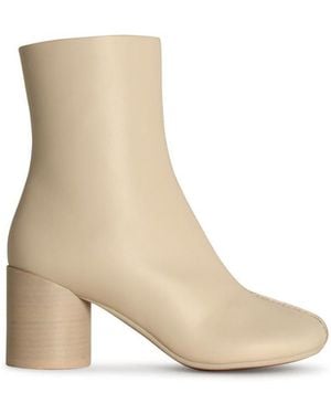 MM6 by Maison Martin Margiela Tabi Leather Ankle Boots - White