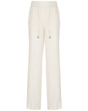 Peserico Ivory Linen Pants - White