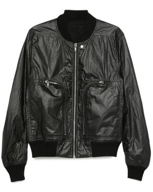 Rick Owens Zip-Up Bomber Jacket - Black