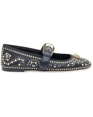 Versace Ballerina With Studs - White