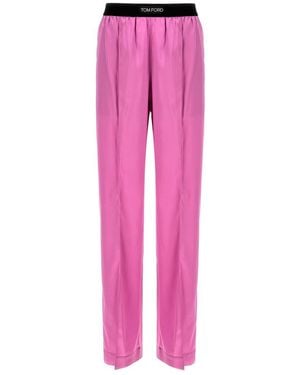 Tom Ford Logo Elastic Trousers - Pink