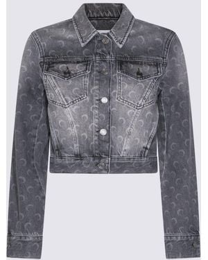 Marine Serre Dark Cotton Denim Jacket - Gray