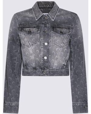Marine Serre Dark Cotton Denim Jacket - Grey
