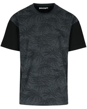 Palm Angels 'Palms Curved' Cotton Blend T-Shirt - Black