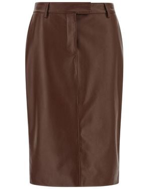 GIUSEPPE DI MORABITO Leather Skirt - Brown