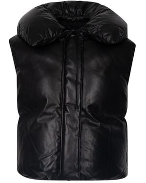 Jil Sander Leather Padded Gilet For - Black