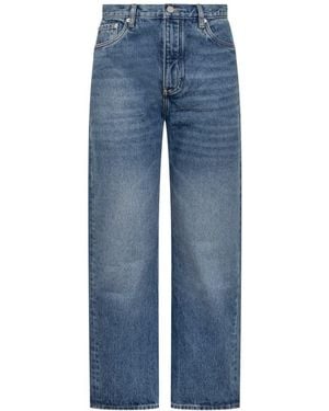 Studio Nicholson Pants With Wide Leg Seams - Blue