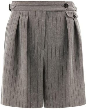 Brunello Cucinelli Herringbone Bermuda Shorts - Gray