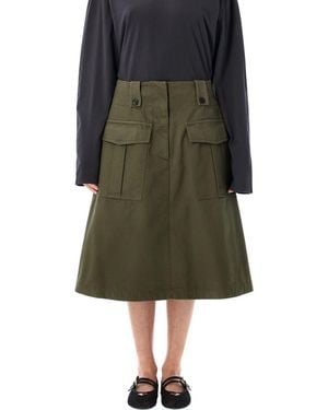 Prada Cotton Skirt With Cargo Pockets - Green
