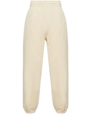 Burberry Cotton Check Joggers - Natural