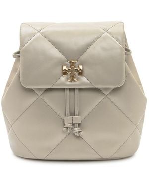 Tory Burch Quilted Backpack With Adjustable Shoulder Straps - Natural