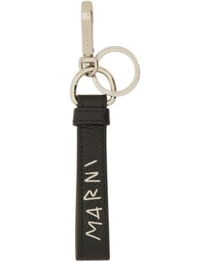 Marni Keychain With " Mending" Embroidery - White