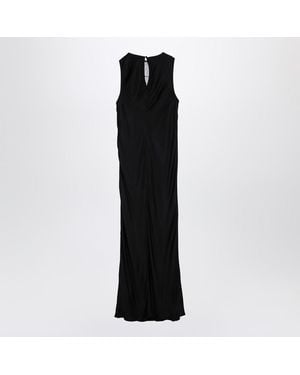ワンピース ROTATE BIRGER CHRISTENSEN BLACK MIDI DRESS WITH MESH INSERT Mesh Midi V-neck Dress Black - ROTATE Birger Christensen