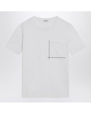 Brunello Cucinelli T-Shirt With Shiny Pocket - White