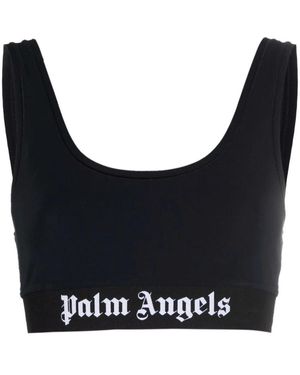 Palm Angels Logo Sports Bra Black - Blue