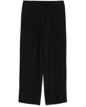Alysi Cotton Blend Wide-Leg Pants - Black
