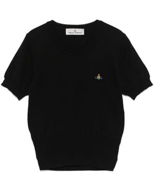 Vivienne Westwood Cotton And Cashmere Blend Top - Black