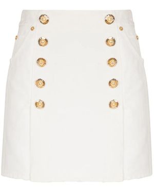 Balmain Canvas Skirt - White