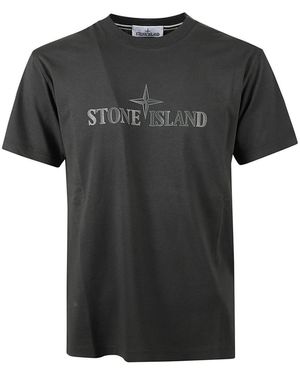 Stone Island Cotton Stone Island Crew-Neck T-Shirt - Black